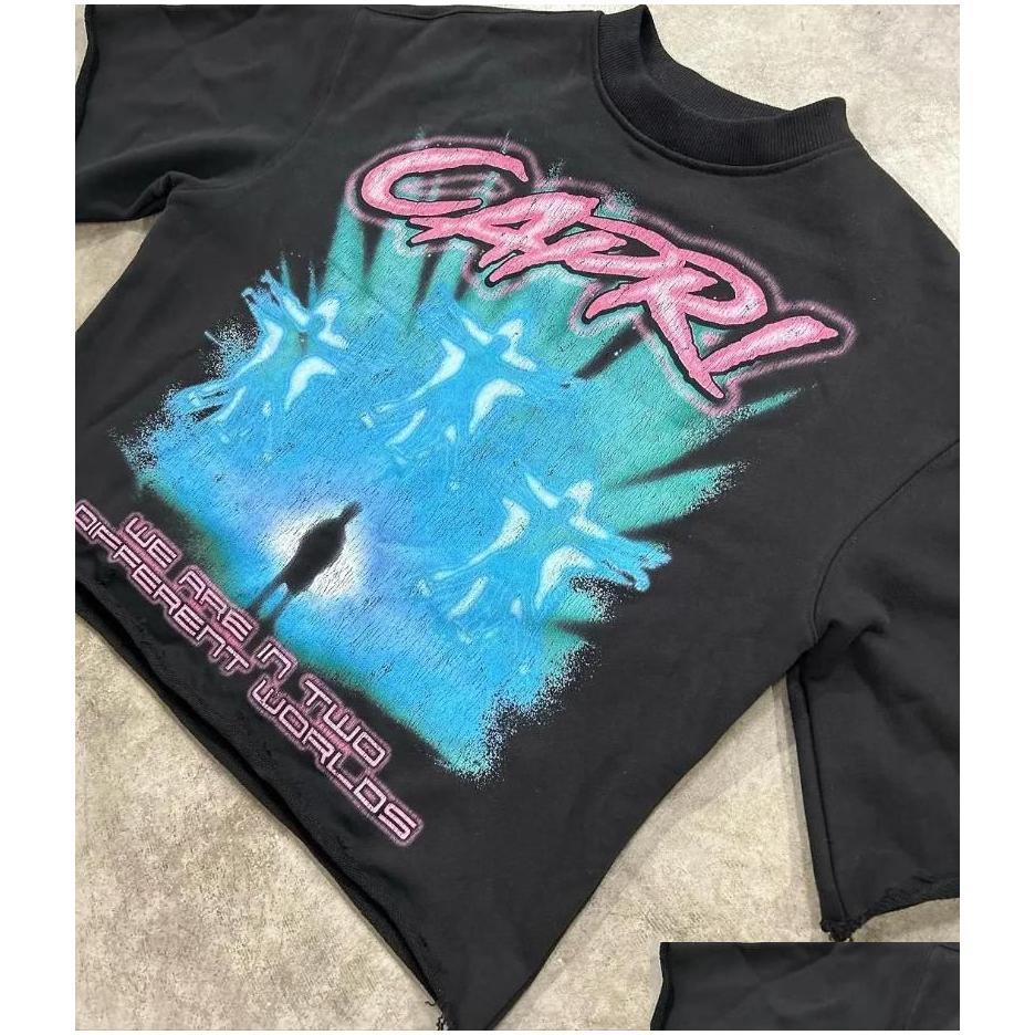 Mens T-Shirts T Shirts American Streetwear Y2K Top Haruku Print Oversized Graphic Shirt Gothic Cotton Couples Goth Grunge Women Clot Otcua