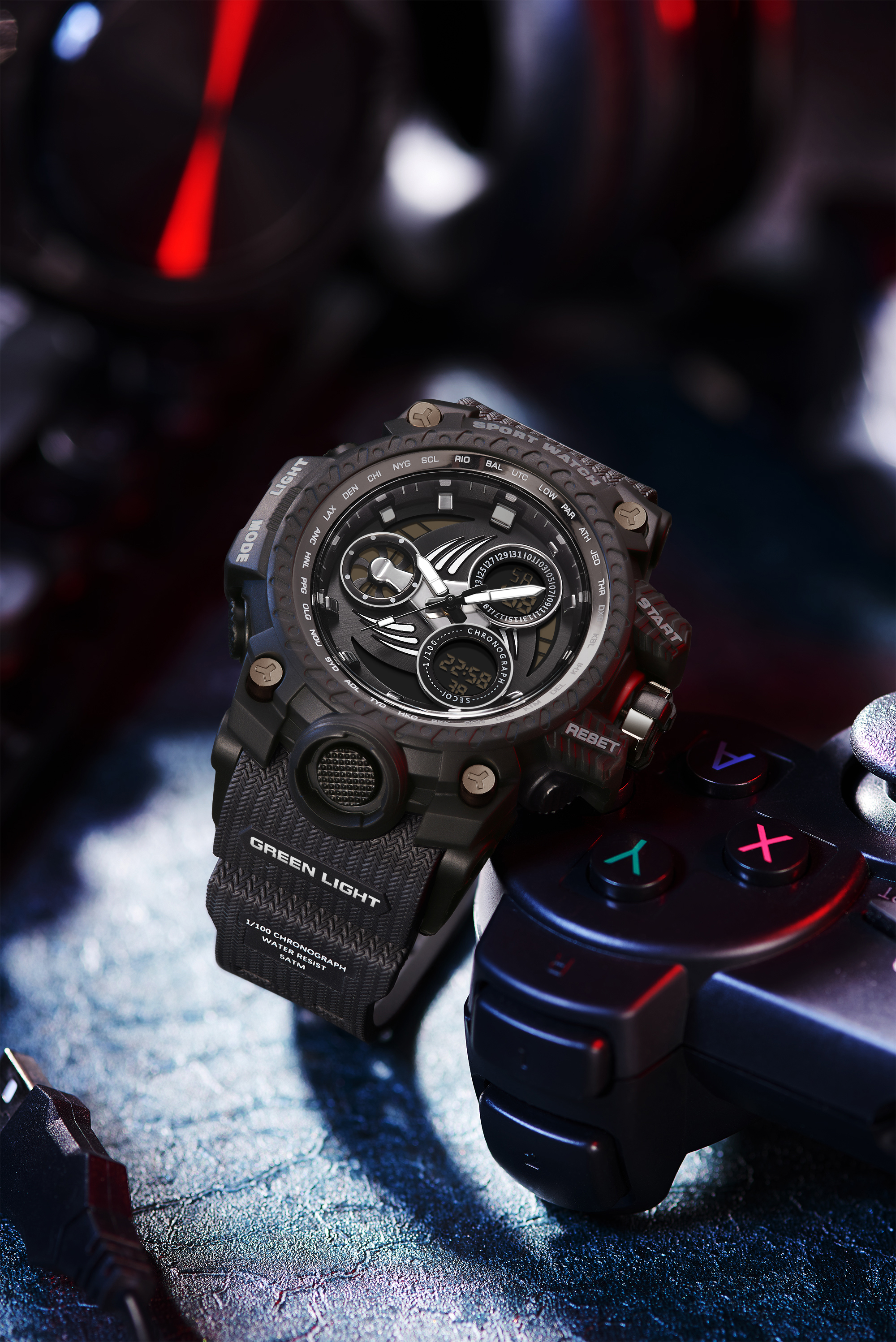 SANDA 3155 2025 G style new men's watch 50M waterproof and shock-absorbing sports military quartz watch men's digital watch clock 33