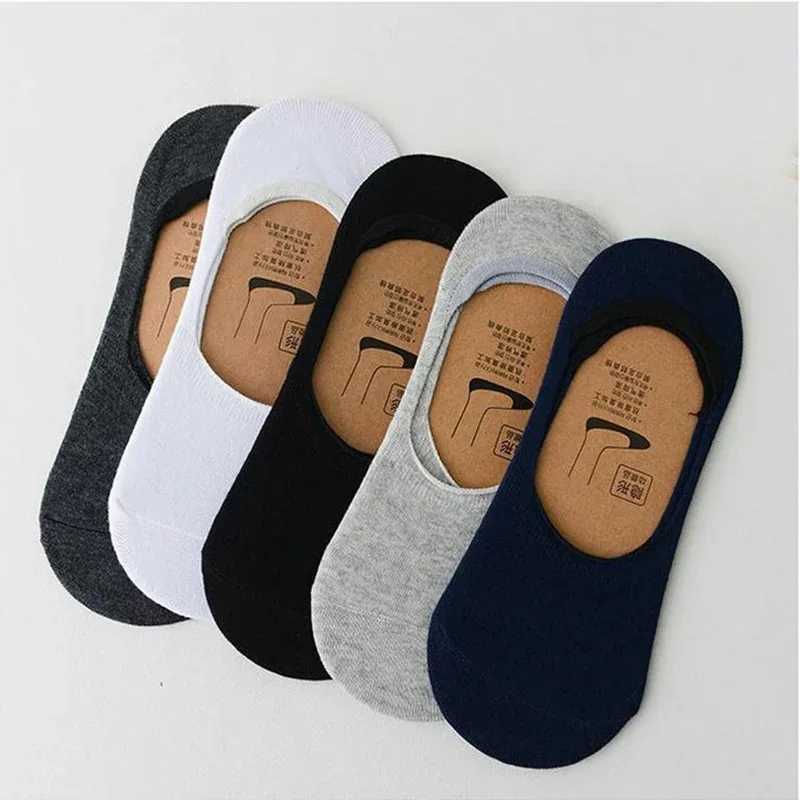 Men Cotton Socks Breathable Invisible Boat Socks Nonslip Loafer Ankle Low Cut Short Sock for Leather Sports Shoes SoxX240923