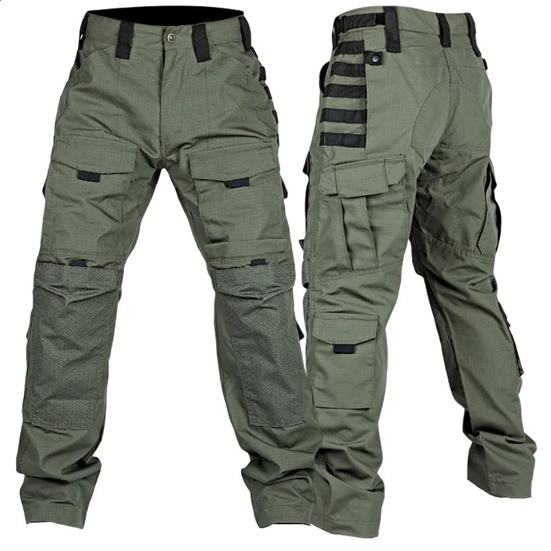 Mens multi pocket waterproof tactical cargo pants training special forces combat resistance outdoor hiking casual 240921