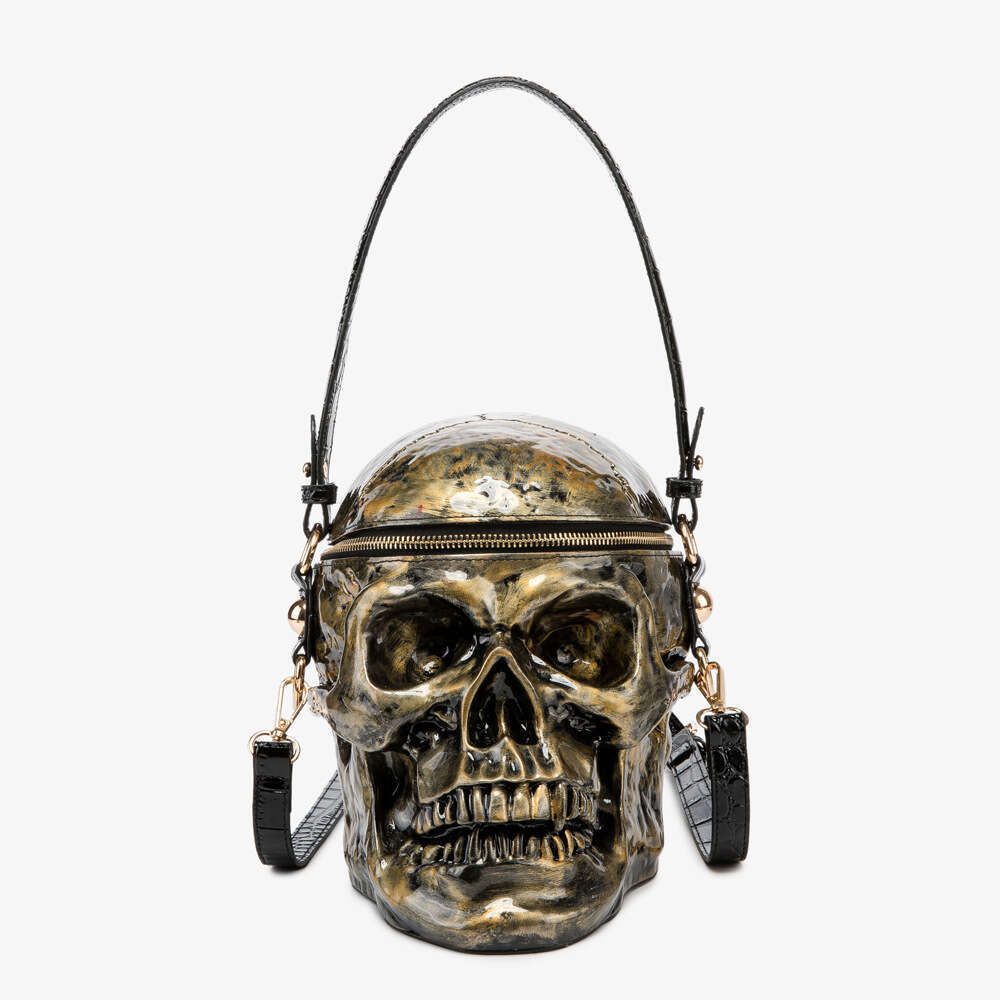 Halloween Style Long wallet European and American Skull Funny Handbag Women's Card bag storage Bag 4