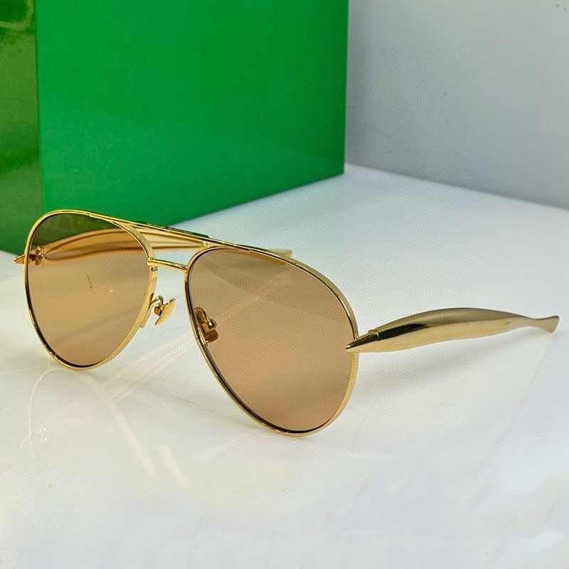 Boys fashionable round metal frame sunglasses ladies luxurious UV400 resistant sunglasses with packaging box 1305S