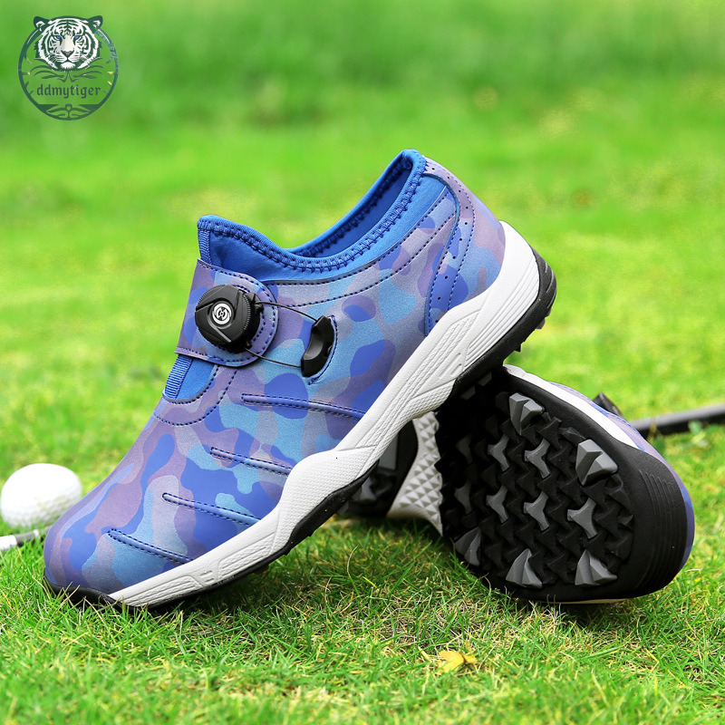 Ddmytiger Large size couple anti slip wear-resistant golf shoes, men's and women's casual rotating button waterproof sports shoes XXMA ddmyt