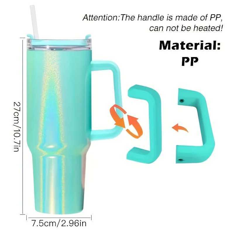 40Oz Stainless Steel thermos cup With Handle Lid and Straw Insulated Rainbow Paint Travel Mug For Hot And Cold Beverages Outdoor X2506051