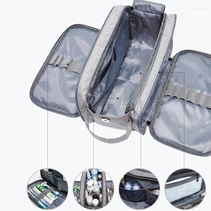 Cosmetic Bags Travel Waterproof Oxford Toiletry Wash Storage Hand Bag Women Men Large Double Layer Shaving Case Portable Shower Makeup zhanyishengli