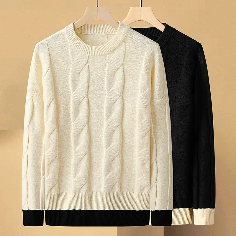 Suepr Autumn Round Neck Mens Knitted Bottom Sweater Size XL XXL 4XL 5XL 6XL 7XL 8XL 9XL 240923