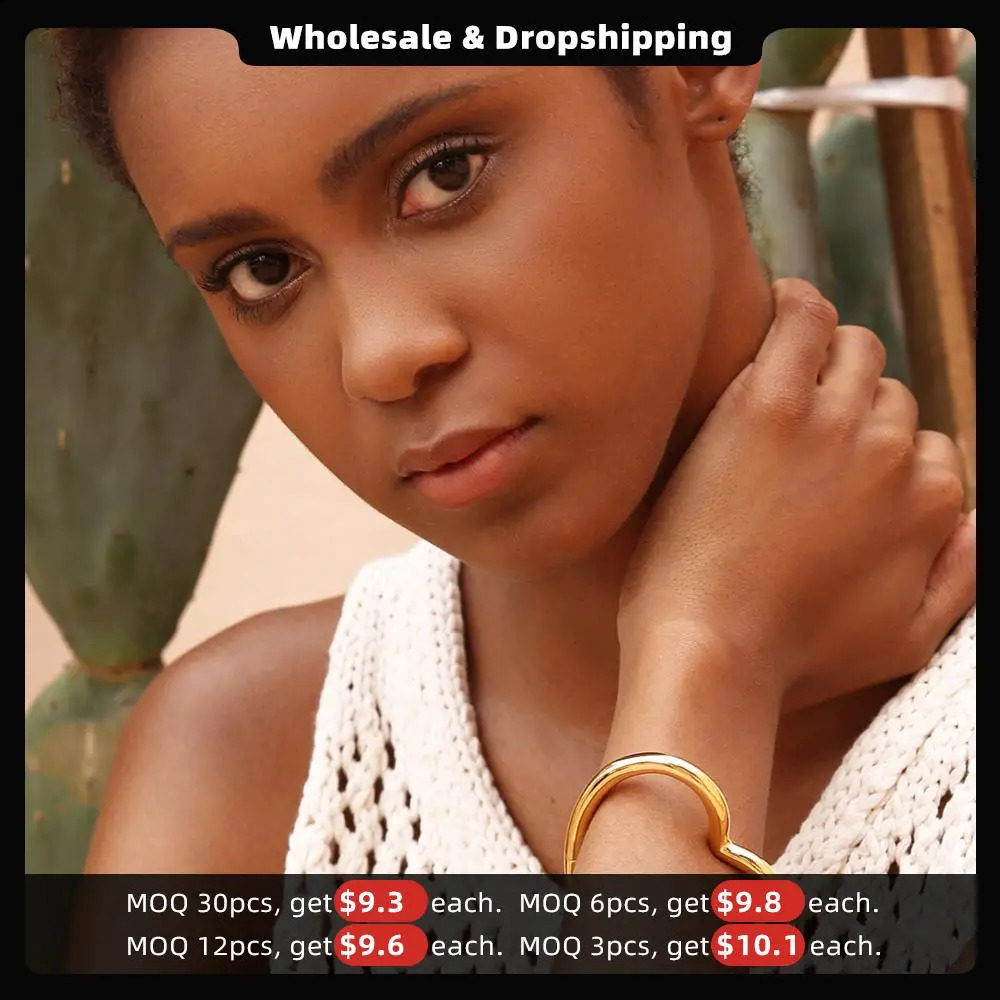 ENFASHION Heart Cuff Bangles For Women Accessories Gold Color Brass Bracelets Fashion Jewelry Friends Gifts Pulseira BC2006 240923