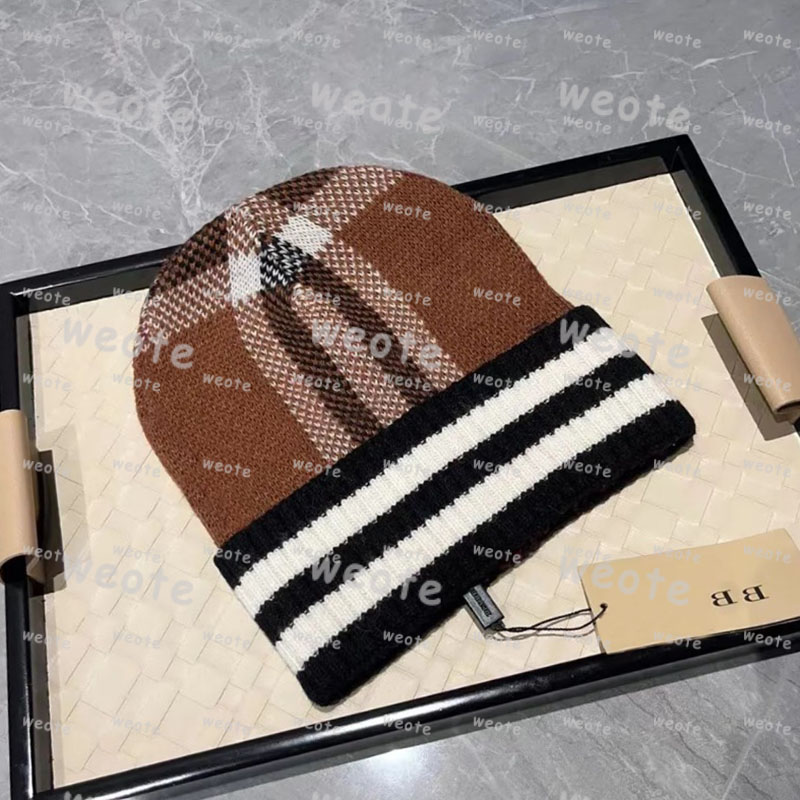Designer Beanie luxury striped knitted hat popular Winter hat womens pink beanies cashmere bonnet for men Outdoor Casual Skull Cap gifts weote G2311048XQ-5