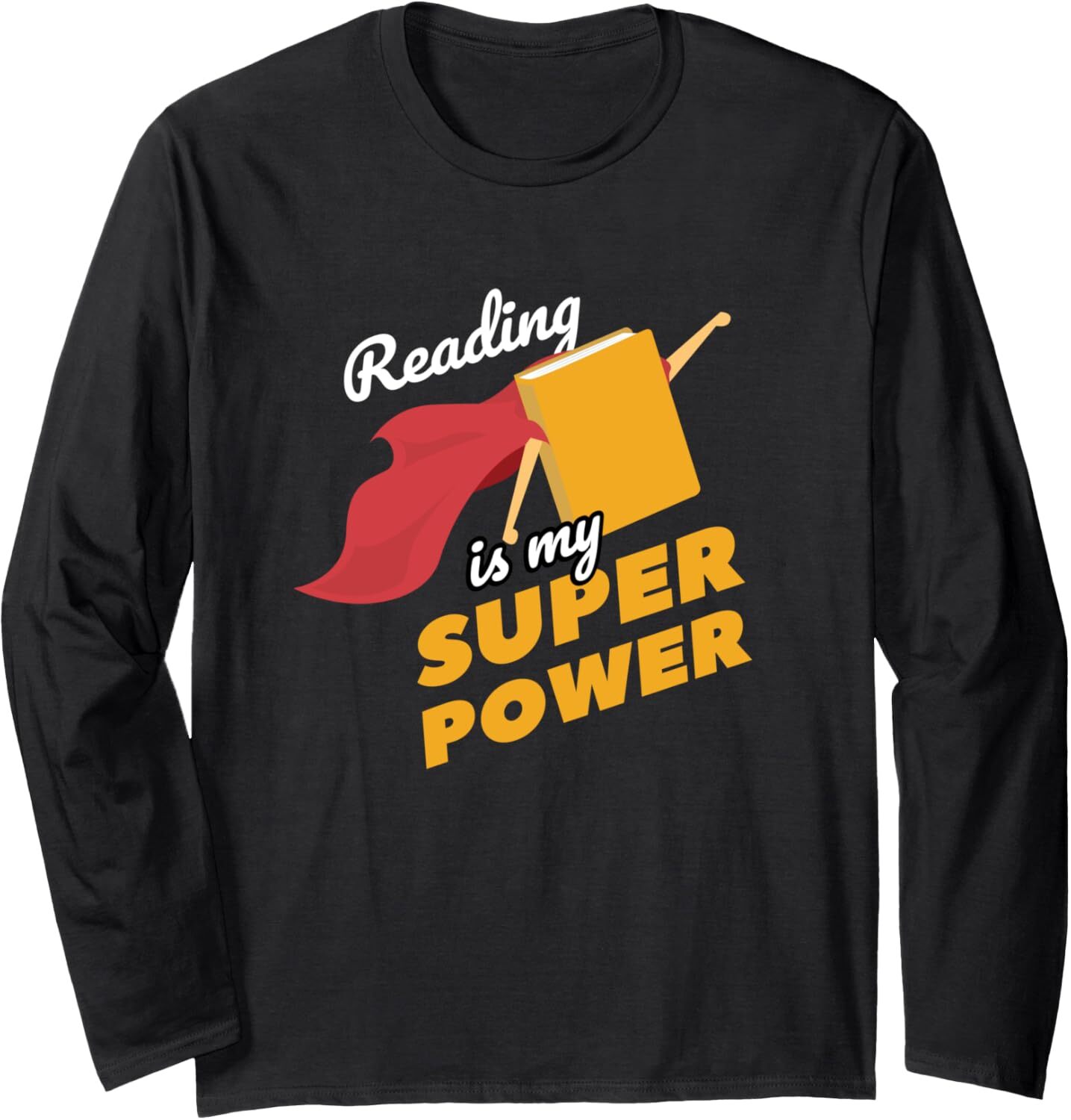 Long Sleeve Shirts for Men sweatshirt Reading is my Superpower Fun Cute Book Hero Gift Long Sleeve Tee Streetwear Casual tops clothes