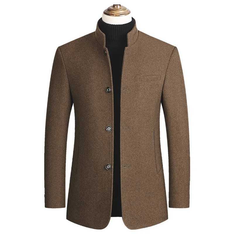 New Autumn Winter Men Wool Blends Stand-up Collar Business Casual Blazers Jackets Man High Quality Men Blazers Coats Jackets 4XL Y240924