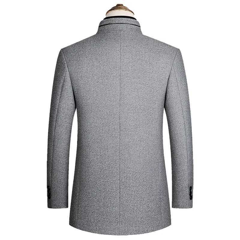 New Autumn Winter Men Wool Blends Stand-up Collar Business Casual Blazers Jackets Man High Quality Men Blazers Coats Jackets 4XL Y240924