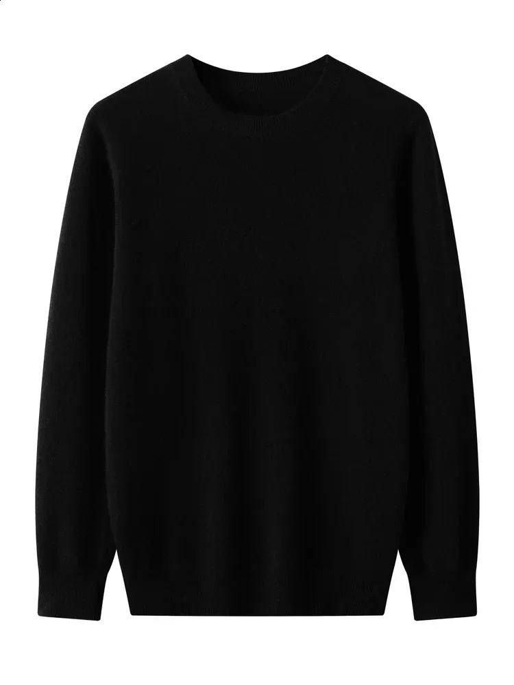 Spring Autumn 100% Wool Pullover Sweater Men O-neck Long-sleeve Cashmere Knitwear Female Clothing Mens Clothing 240919 - view 4