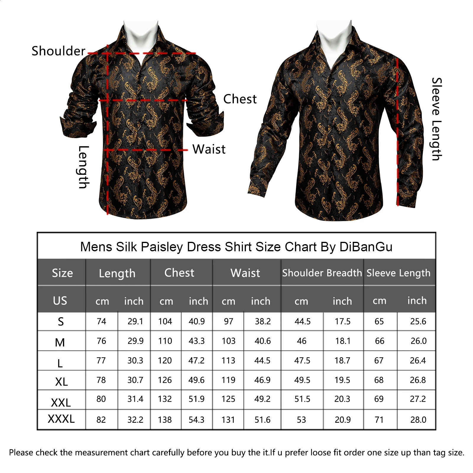Mens Business Dress Shirts Black Gold Long Sleeve Formal Button-Down Collar Social Slim Fit Shirt Spring Man Casual Blouse 240924