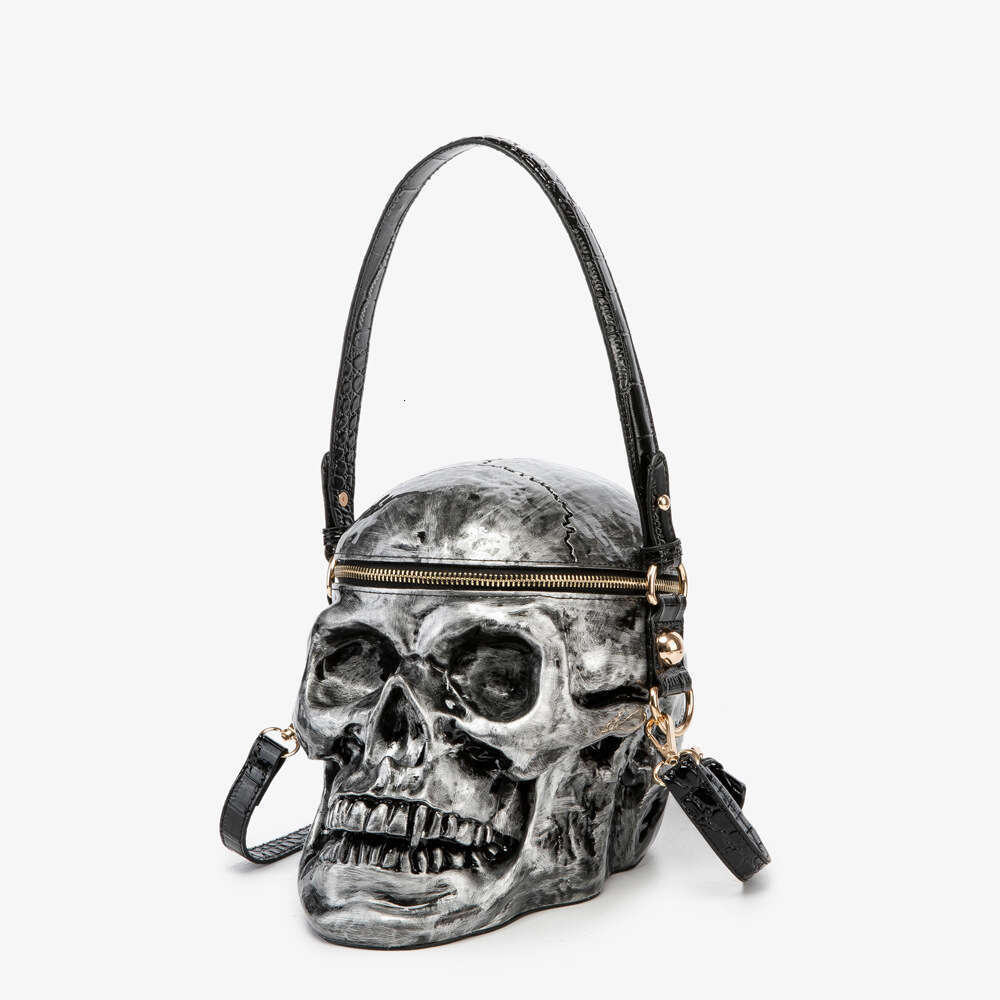 Halloween Style Long wallet European and American Skull Funny Handbag Women's Card bag storage Bag 4