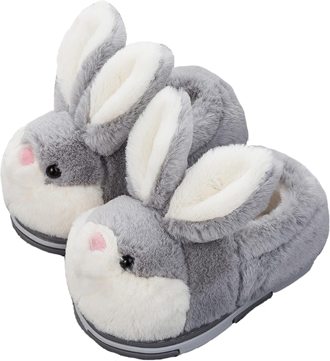 Women's cute rabbit animal fun comfortable slippers, soft and plush winter warm home slippers