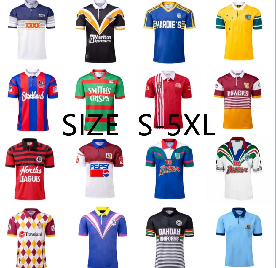 Retro Rugby Jersey Bears NSW Blues Warriors Broncos Roosters Rabbitohs Cowboys Storm Maroons Panthers Knights Eels Eagles