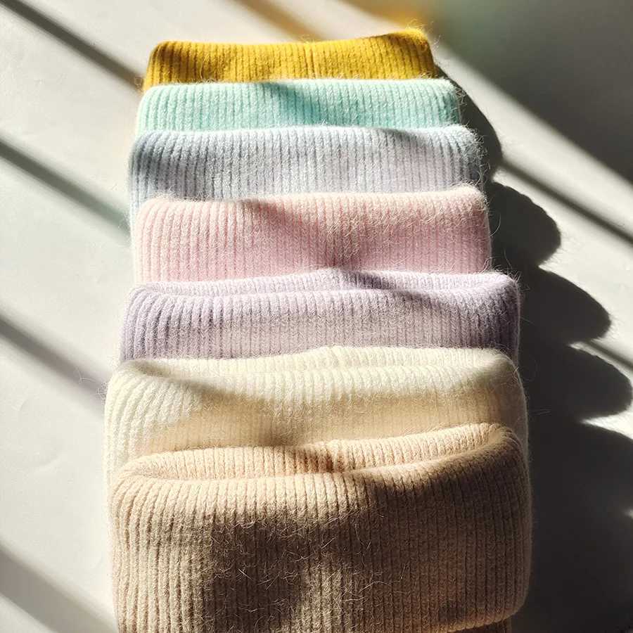 Winter Hats For Women Rabbit Fur Beanie Hat Woman Knitted Skullies Beanies Solid Wool Soft Autumn Winter Cashmere Caps BonnetX240924