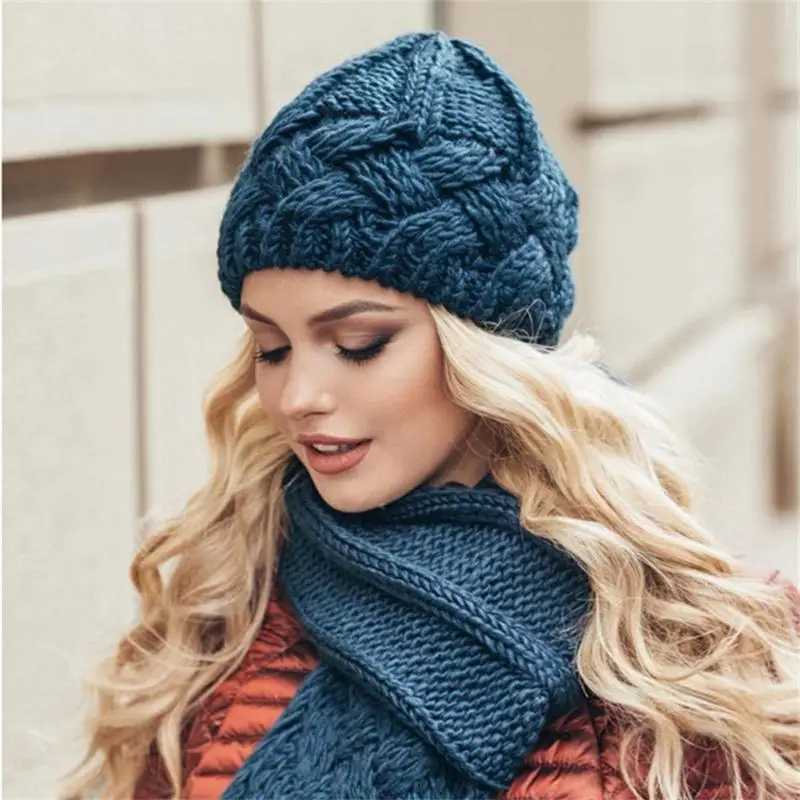 Style Mens New Yarn Knitted Womens Vintage Hat Beanies Woolen Diamond Plaid Autumn Winter Woolen Hat Warm AccessoriesX2409