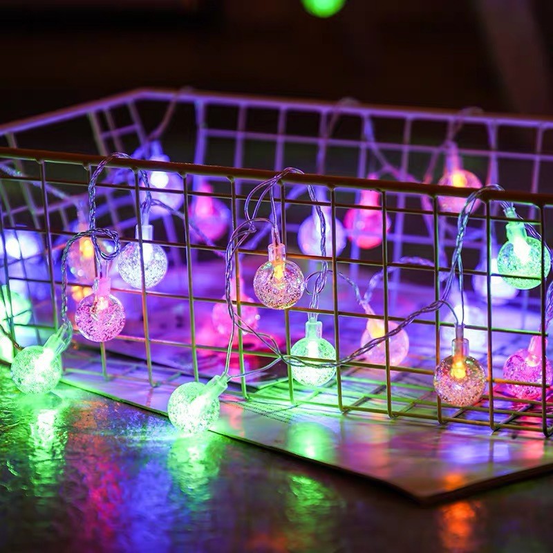 Crystal Bubble Ball plug-in model LED string lights camping ambient string lights Christmas outdoor patio holiday decoration lights battery
