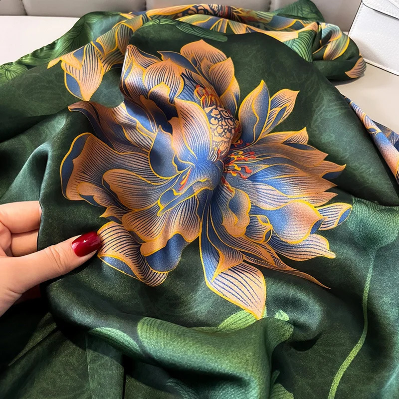 Women Scarf Silk Scarves Spring And Summer Fashion Printing Shawl Temperament Long Wrap Thin For Travel Warm Neck Sun Protection 240914