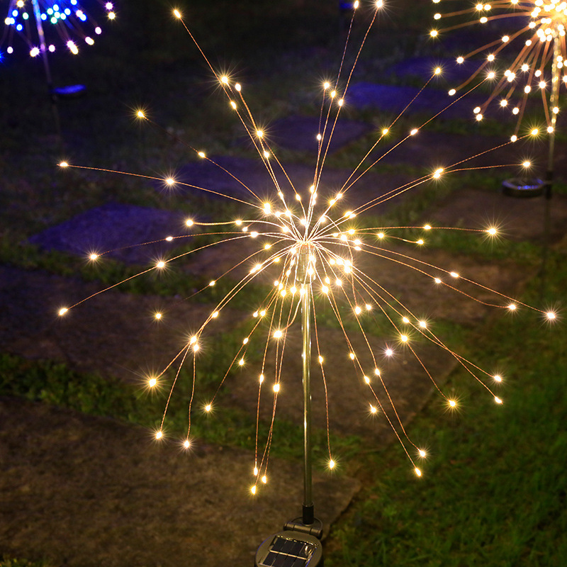 led solar ground fireworks dandelion string lights garden Christmas decoration lights outdoor lawn garden lights
