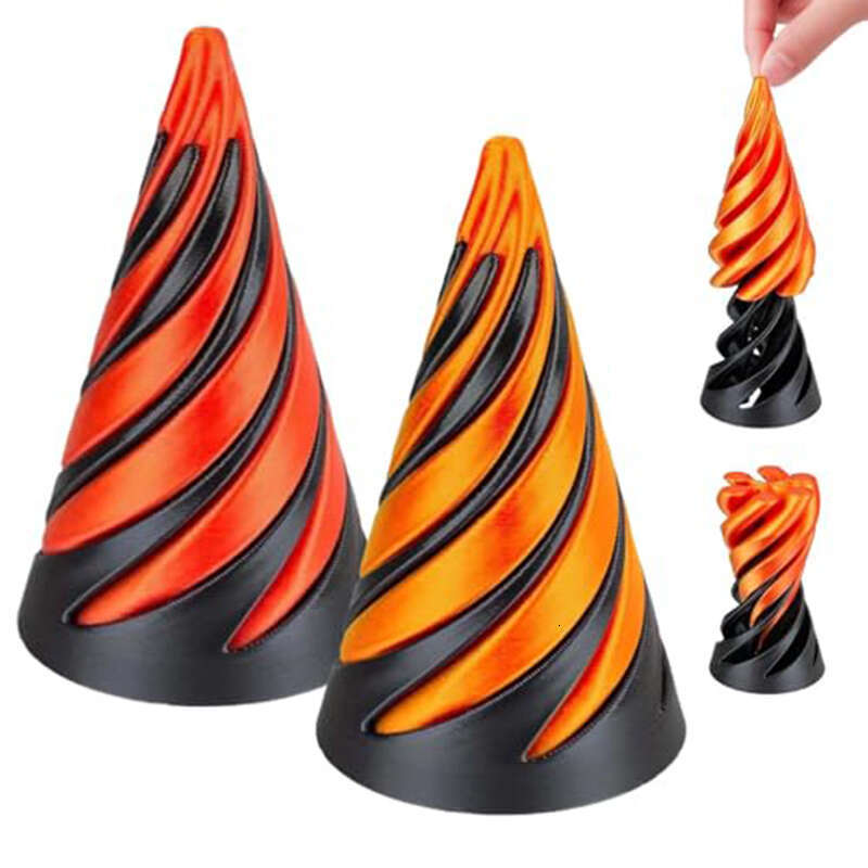 3D Printed Spiral Cone Impossible Passthrough Sculpture Pass Through Pyramid Fidget Toy Stress Relief Screw Toys