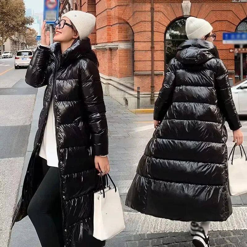 2023 Hooded Parkas Winter Warm Down Jacket Women Long Coat Waterproof Cold Puffer 240923