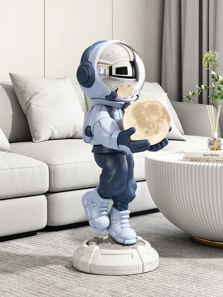 Home Decor Creative Luminous Astronaut Statue Floor Decor Nordic Living Room Large Welcome Sculpture Art Astronaut Lamp Statues 240920