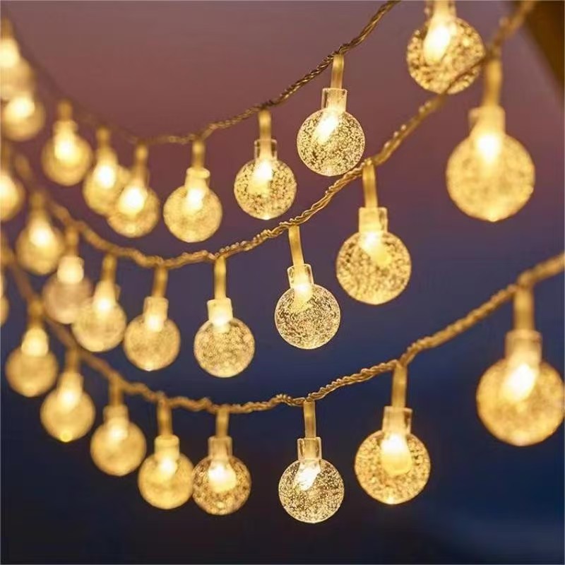 Crystal Bubble Ball plug-in model LED string lights camping ambient string lights Christmas outdoor patio holiday decoration lights battery