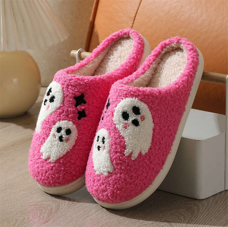 Autumn Winter Woman Flip ps Cute Cotton Slippers Indoor Slipper And Plush Shoes Halloween Warm cotton slippers