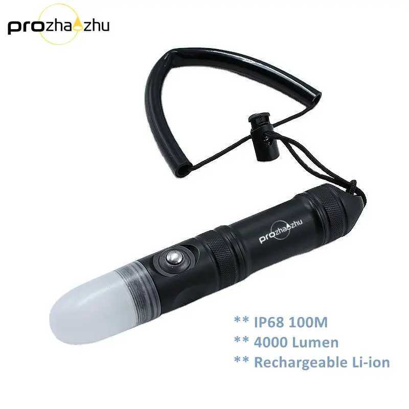 Scuba diving partner signal light IP68 underwater LED strobe light underwater 100M 4000 lumens rechargeable diving light Y240924