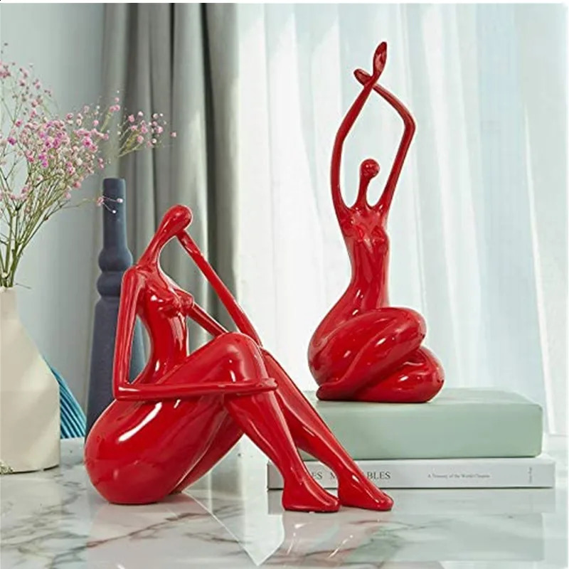 Creative Decoration Woman Body Sculpture Lady Statue Figurine Yoga Decor Arts Table Centerpiece Home Gifts Modern Art Furnishing 240920