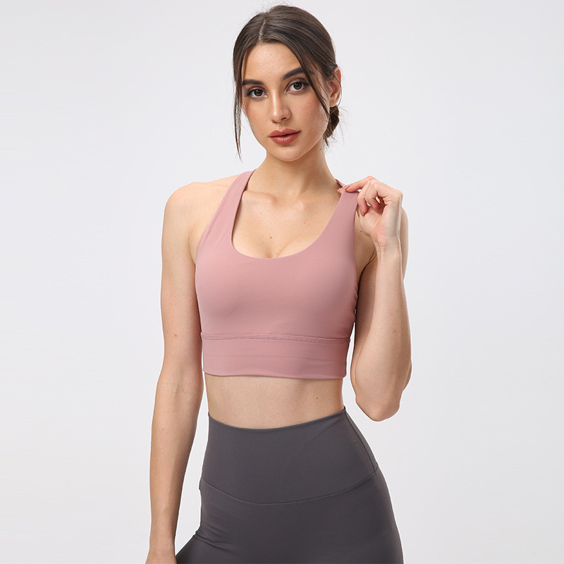Yoga bra Yoga Outfit nude brushed skin-friendly Ayoga sports underwear womens large size fitness cross vest sport bras
