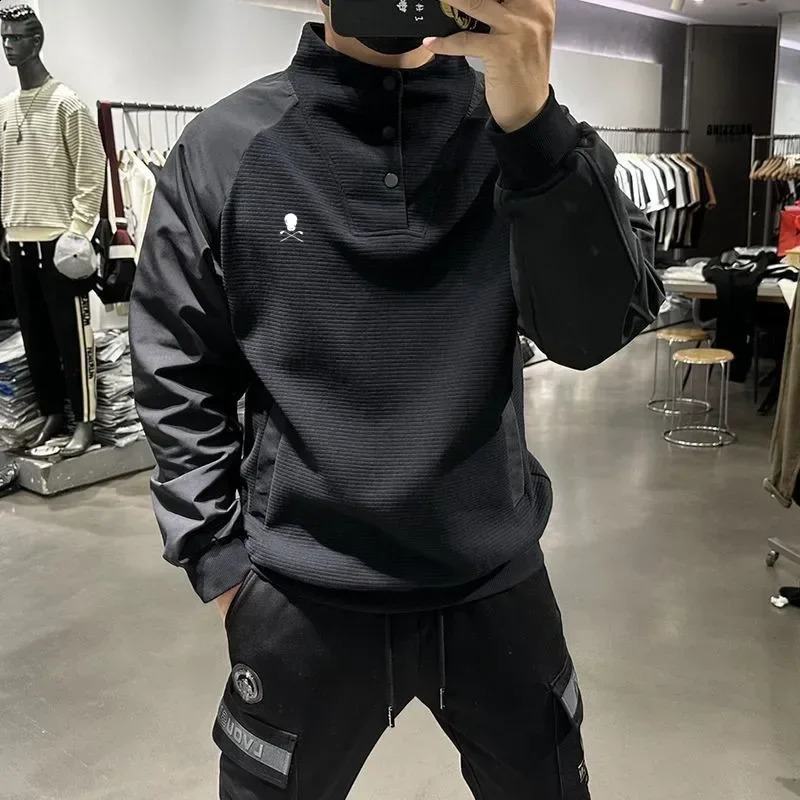 Golf Wear Mens Clothing Fast Drying Sports High Quality Loose Elastic Shirt Hoodie 240920