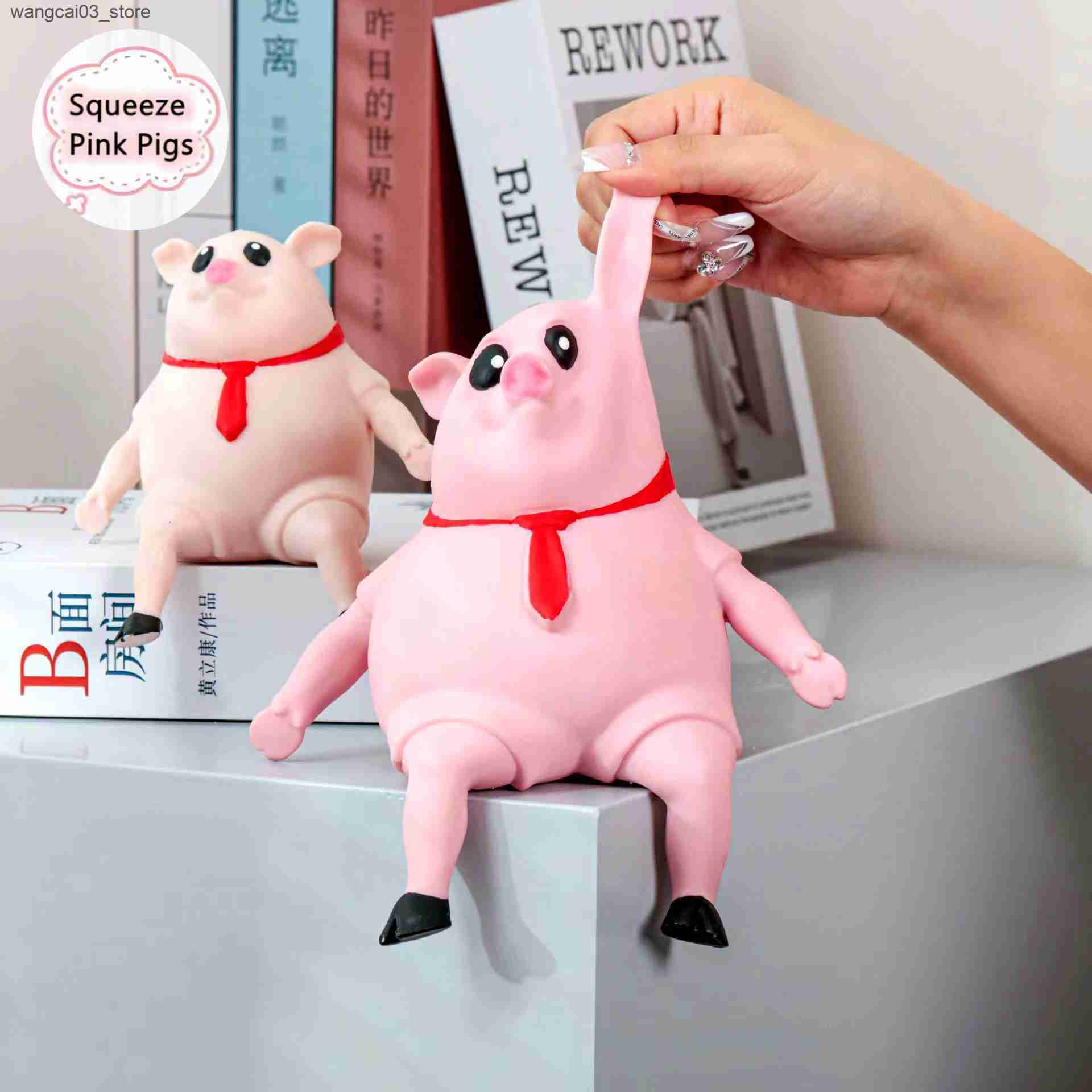 Decompression Toy Pink Pig Squeeze Doll Fidget Toys Slow Rebound TPR 25cm Squishy Piggy Anti Stress Decompression Toy Stress Relief Toy Gift J144 L240