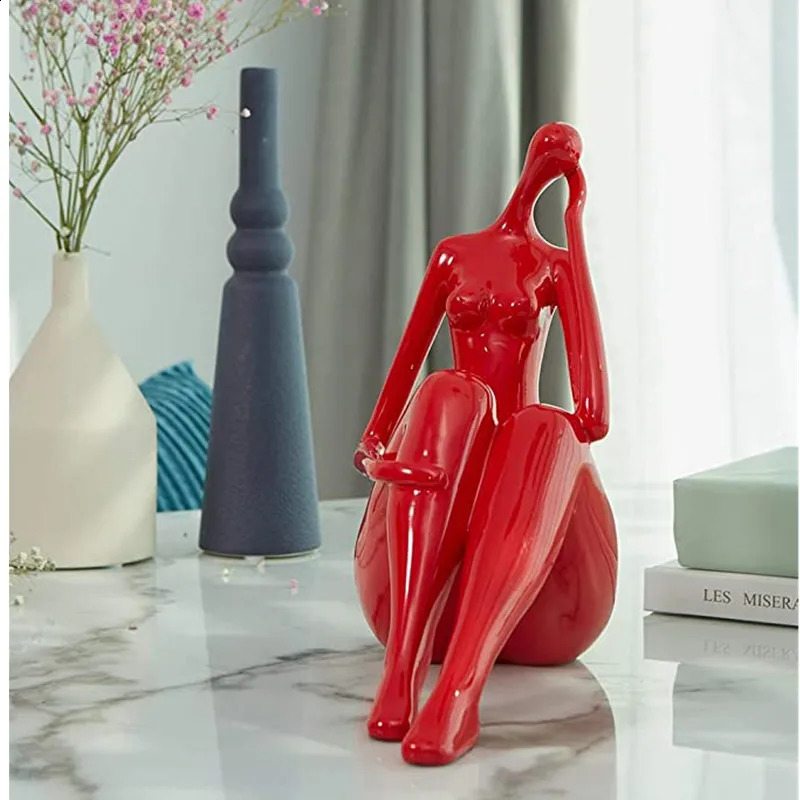 Creative Decoration Woman Body Sculpture Lady Statue Figurine Yoga Decor Arts Table Centerpiece Home Gifts Modern Art Furnishing 240920