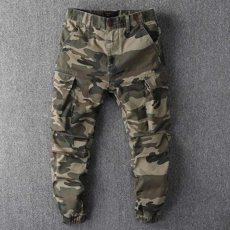 Mens Fashion Sports Hiking Cargo Pants Camouflage Overalls Joggers Sweatpants Casual Tapered Track Pants Mens Loose Trousers Z240924