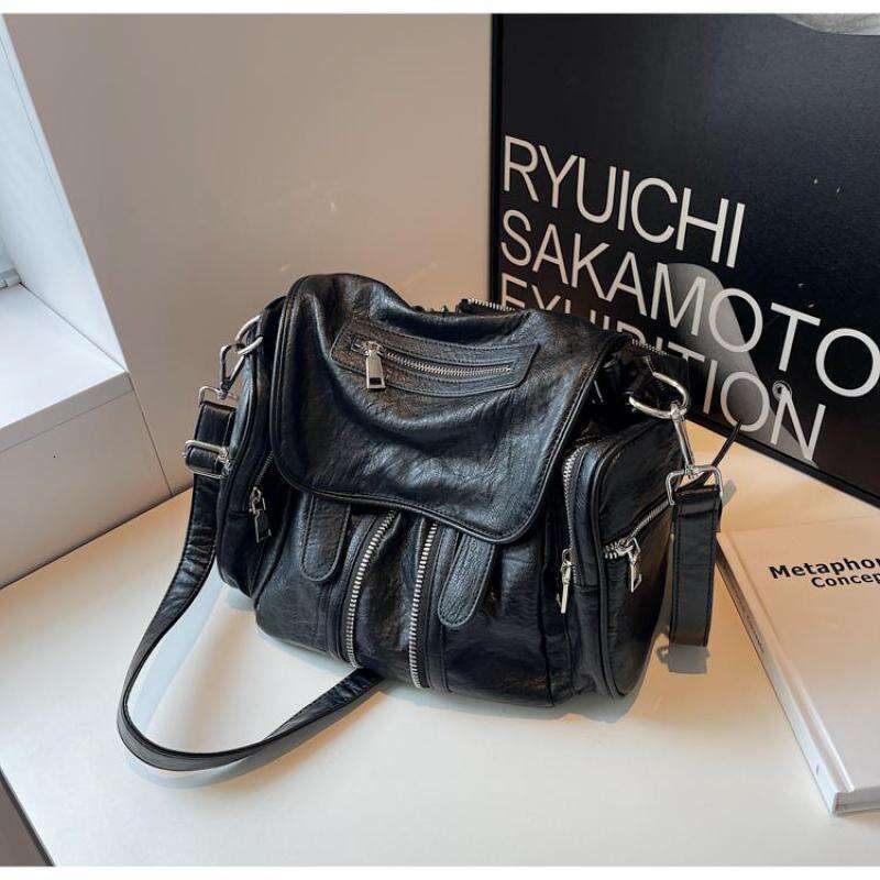 Leather Motorcycle hot Backpack: European Style, High-Capacity & Travel-Ready