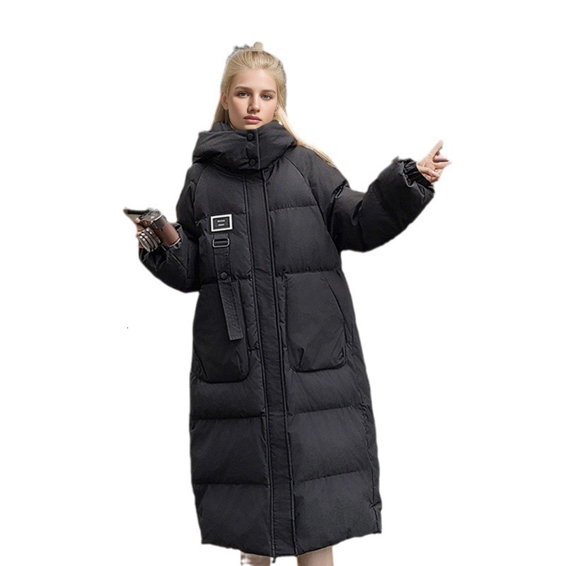 Puffer Jacket Down Cotton Jacket Womens Mid Length Over the Knee New Korean Fashion Cotton Jacket Womens Thick Winter Cotton Jacket