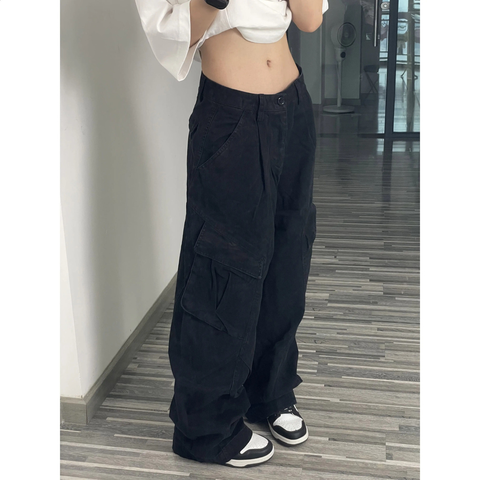 American style retro men and women trendy personalized multi pocket for couples autumn loose hip-hop casual pants y2k 240911