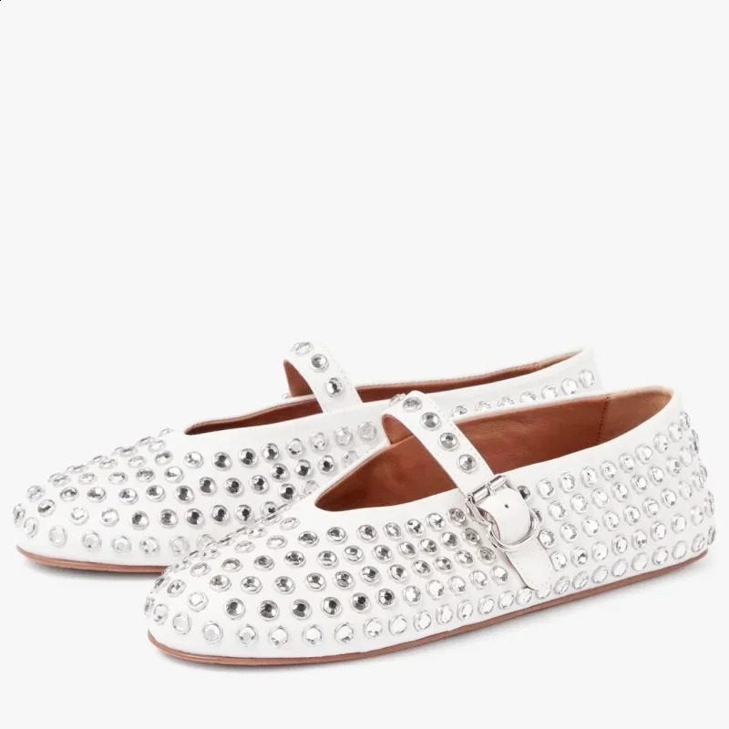 Womens flat shoes vulcanized cushion dia hot rivets Mary Jane womens screw crystal ballet Lolita dh320680