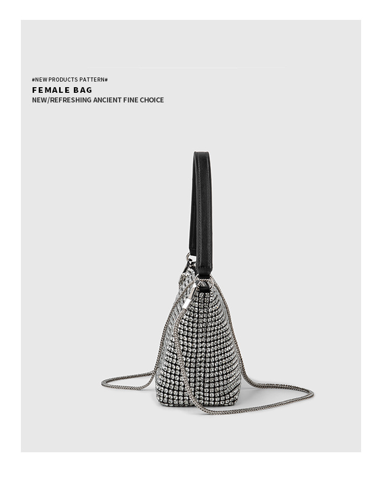 Trendy Water Diamond Women's Bag Summer Edition Versatile Full Diamond Chain Single Shoulder Cross Shoulder Handheld Underarm Bag