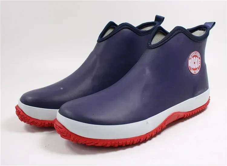 Men's Waterproof Rubber Rain New Boots: Platform Slip-On Work Hot Booties For Autumn