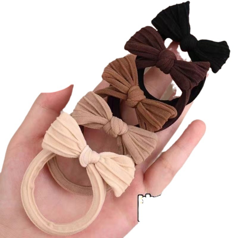 Non-Tangling Hair Tying Elastic Band for Women - Durable Thick Rubber with Bow Accent