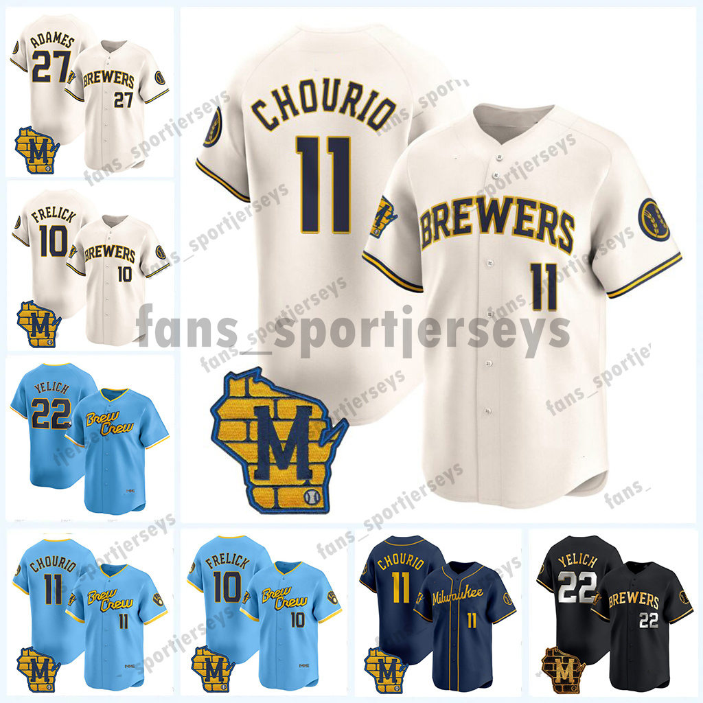Milwaukee Christian Yelich Brewer Baseball Jersey Jackson Chourio Adames Hoby Milner William Contreras Brice Perkins Mitchell Frelick Monasterio Hoskins