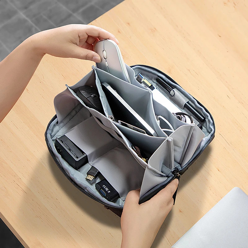 Large capacity electronic organizer travel cable bag digital storage external portable splash proof accessories waterproof 240724