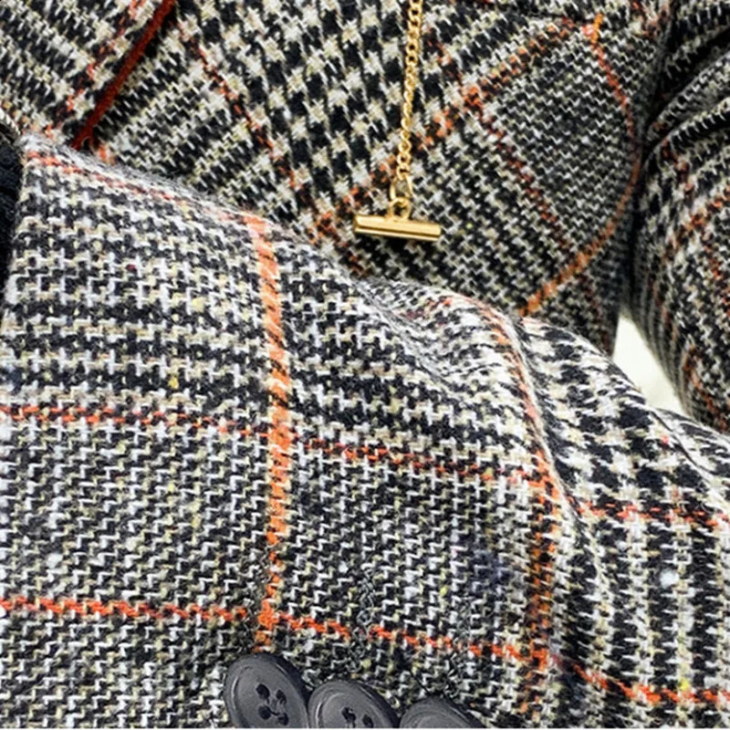 Clothing Men Plaid Spring Casual Business Suit/Male High Quality Cotton Slim Fit Blazers Jackets/Man Tuxedo coat S-4XL 240914