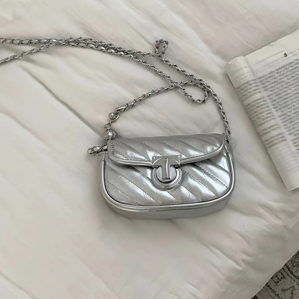 Cross Womens Leather - Quilted Square Shoulder Bag Hot With Chain Strap And Jelly Cushion -