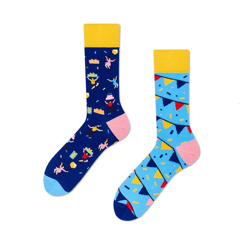 Mens And Womens Socks Personalized Cartoon AB Trendy Hosiery Creative Fashion Sports Cartoon Mid Tube Cotton Socks
