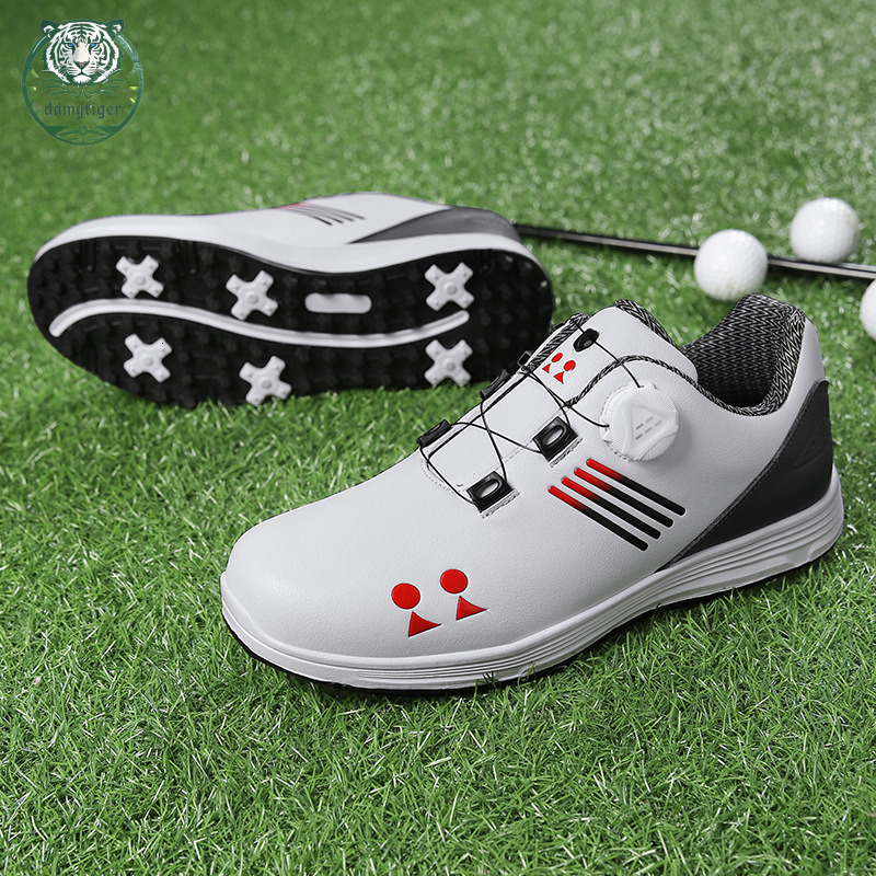 ddmytiger Classic Golf Men's and Women's Automatic Knob Lacing Activity Playing Dingless Sports Shoes Large A ddmythur